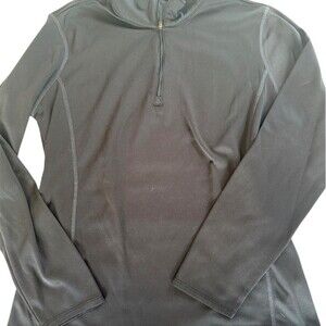 Spyder Base Layer Pullover Womens XL Black 1/4 Zip Mock Neck Long Sleeve Fitted